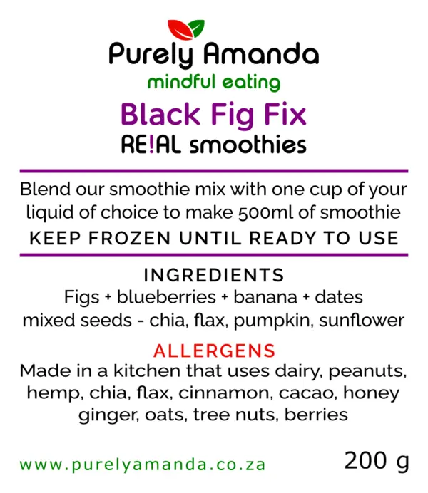 label black fig fix frozen smoothie sachet