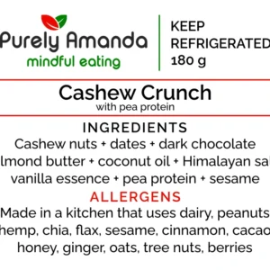 cashew crunch with plant protein health bar