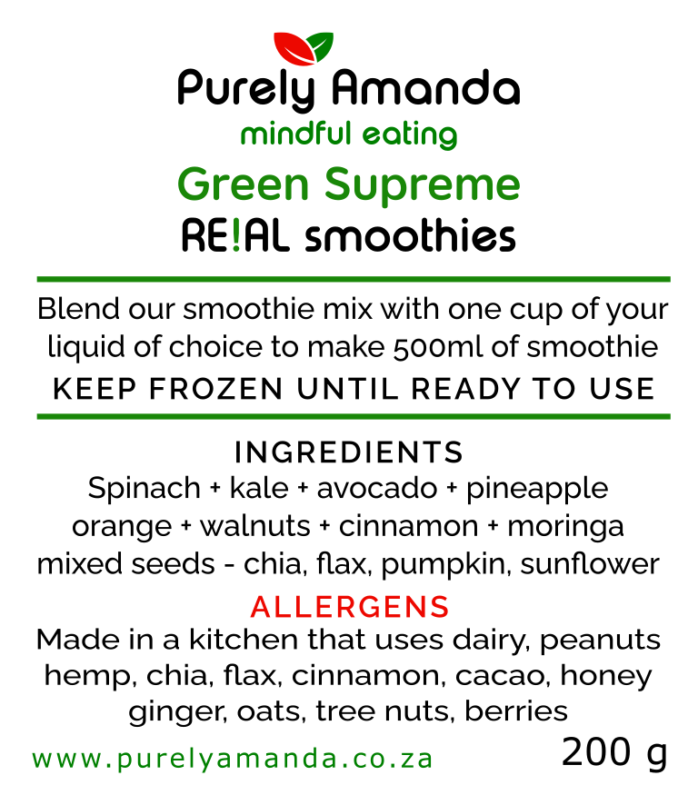 label green supreme frozen smoothie sachet