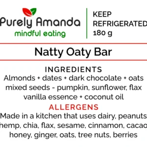 natty oaty bar label