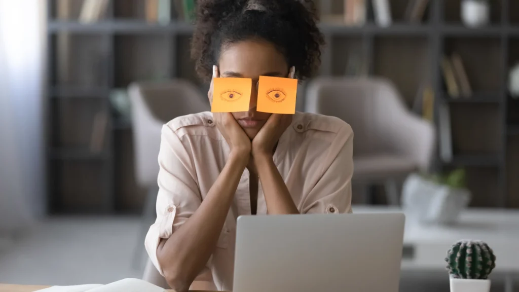 woman falling asleep